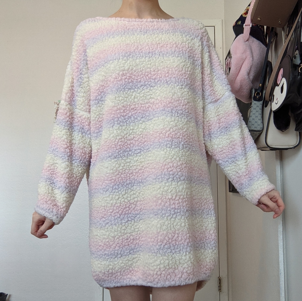 Fluffy Pastel PJ Sweater Dress